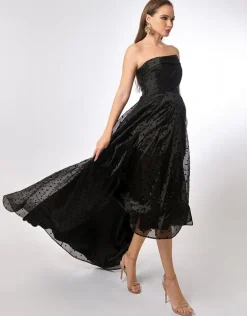 Formal / Prom Dresses | Gowns / Ballgowns<Bariano PEYTON STRAPLESS POLKA DOT BALL GOWN B70D29HL BLACK