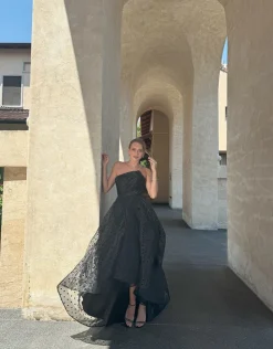 Formal / Prom Dresses | Gowns / Ballgowns<Bariano PEYTON STRAPLESS POLKA DOT BALL GOWN B70D29HL BLACK