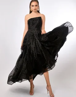 Formal / Prom Dresses | Gowns / Ballgowns<Bariano PEYTON STRAPLESS POLKA DOT BALL GOWN B70D29HL BLACK