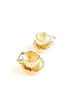 Jewellery<Bariano PIPER DOUBLE TEXTURED HOOP EARRINGS GOLD