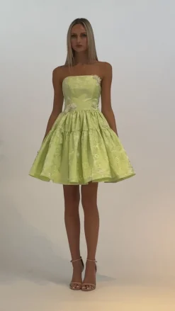 All Dresses | Mini Dresses<Bariano POSY STRAPLESS TIERED MINI BL71D22S ACID MINT