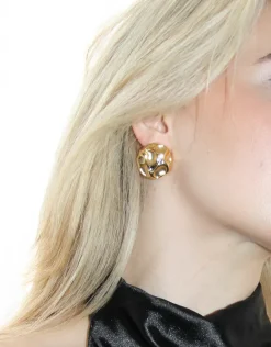 Jewellery<Bariano PRESTON MOLTEN STUD EARRINGS GOLD