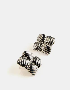Jewellery<Bariano QUINN RIPPLE TEXTURED EARRINGS SILVER