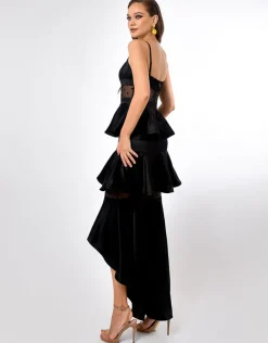 Formal / Prom Dresses | Gowns / Ballgowns<Bariano RAYNE POLKA DOT TIERED DRESS B70D30HL BLACK