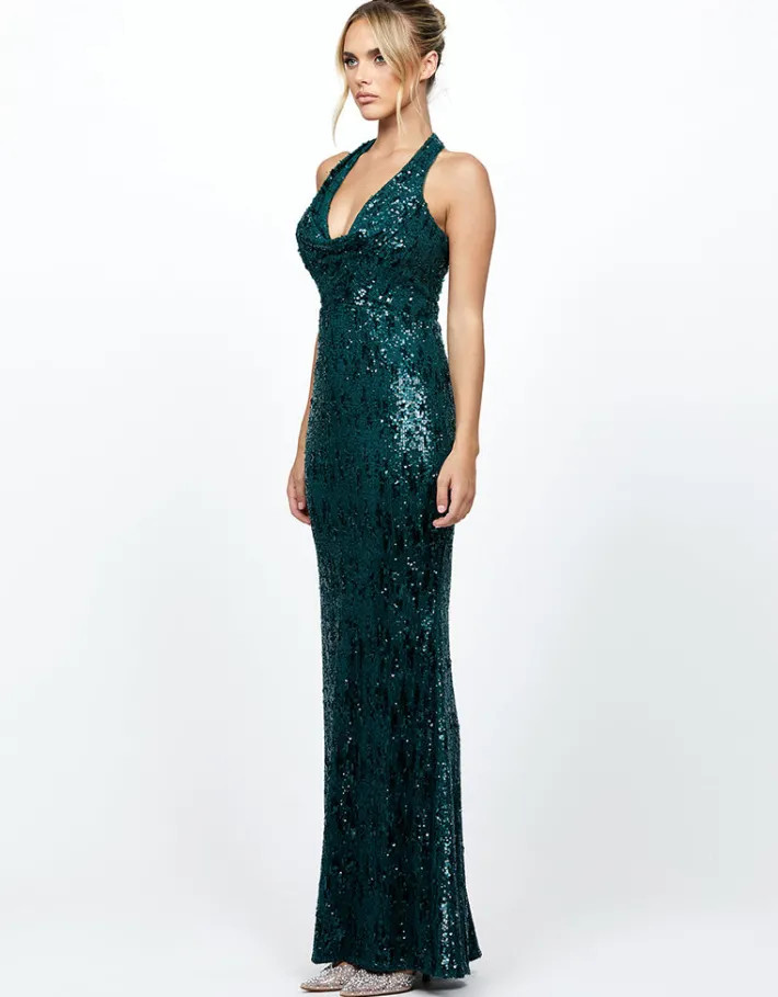 Formal / Prom Dresses | Maxi Dresses<Bariano REOMY SEQUIN COWL MAXI BL73D23L