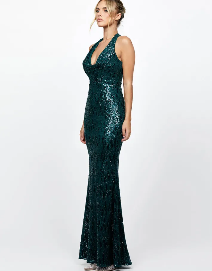 Formal / Prom Dresses | Maxi Dresses<Bariano REOMY SEQUIN COWL MAXI BL73D23L