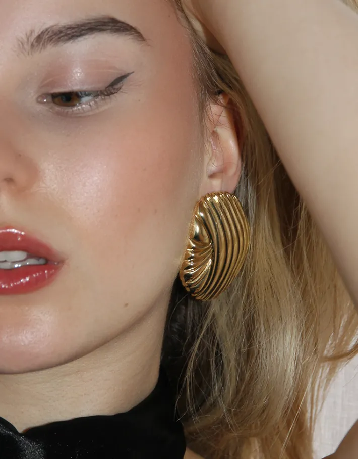 Jewellery<Bariano ROSSA SEASHELL STATEMENT EARRINGS GOLD