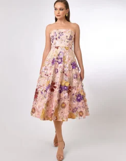 Midi Dresses<Bariano ROWAN STRAPLESS FLORAL MIDI BL70D01S FLORAL MULTI