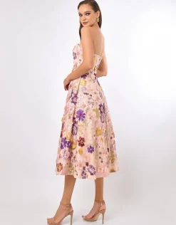 Midi Dresses<Bariano ROWAN STRAPLESS FLORAL MIDI BL70D01S FLORAL MULTI