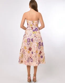 Midi Dresses<Bariano ROWAN STRAPLESS FLORAL MIDI BL70D01S FLORAL MULTI