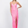 Maxi Dresses | All Dresses<Bariano ROWIE PLUNGE NECKLINE GOWN B60D10L FLURO PINK