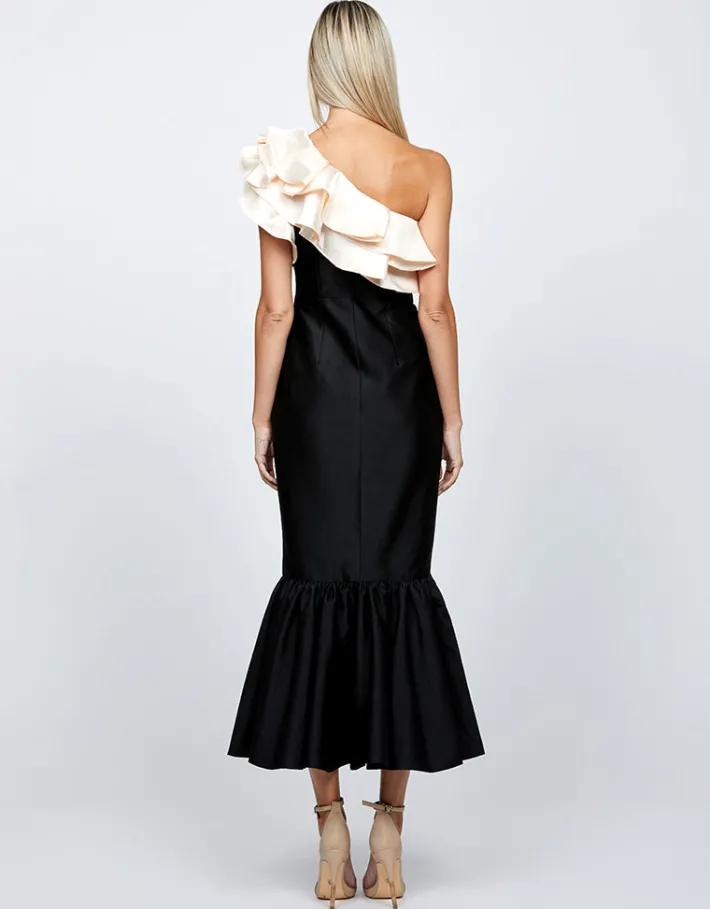 Formal / Prom Dresses | Maxi Dresses<Bariano RYLAI ONE SHOULDER FISHTAIL MIDAXI B71D59S BLACK/NUDE