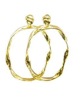 Jewellery<Bariano SADIE TEXTURED HOOPS GOLD