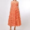 Midi Dresses<Bariano SAVANNA STRAPLESS FLORAL MIDAXI B70D05L CORAL