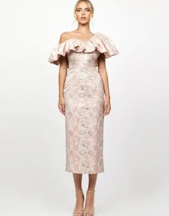 All Dresses | Maxi Dresses<Bariano SCARLET ONE SHOULDER MIDI BL75D53S BLUSH