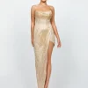 Formal / Prom Dresses | Maxi Dresses<Bariano SCARLETTE CORSET CUT AWAY GOWN B75D89HL GOLD