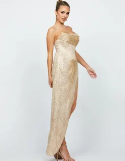 Formal / Prom Dresses | Maxi Dresses<Bariano SCARLETTE CORSET CUT AWAY GOWN B75D89HL GOLD