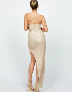 Formal / Prom Dresses | Maxi Dresses<Bariano SCARLETTE CORSET CUT AWAY GOWN B75D89HL GOLD