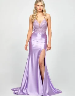 Formal / Prom Dresses | Maxi Dresses<Bariano SERAPHINE HIGH SPLIT GOWN B73D74L LILAC