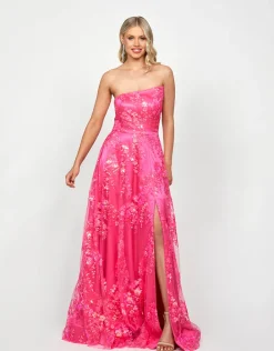 Gowns / Ballgowns | All Dresses<Bariano SERRA ASYMMETRIC GOWN B73D04L FUCHSIA