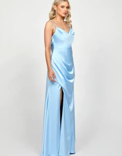 Formal / Prom Dresses | Maxi Dresses<Bariano SHERRY DIAMANTE STRAPPY GOWN B73D17L LIGHT BLUE