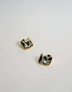 Jewellery<Bariano SPARKLES SQUARE GEMSTONE EARRINGS GOLD
