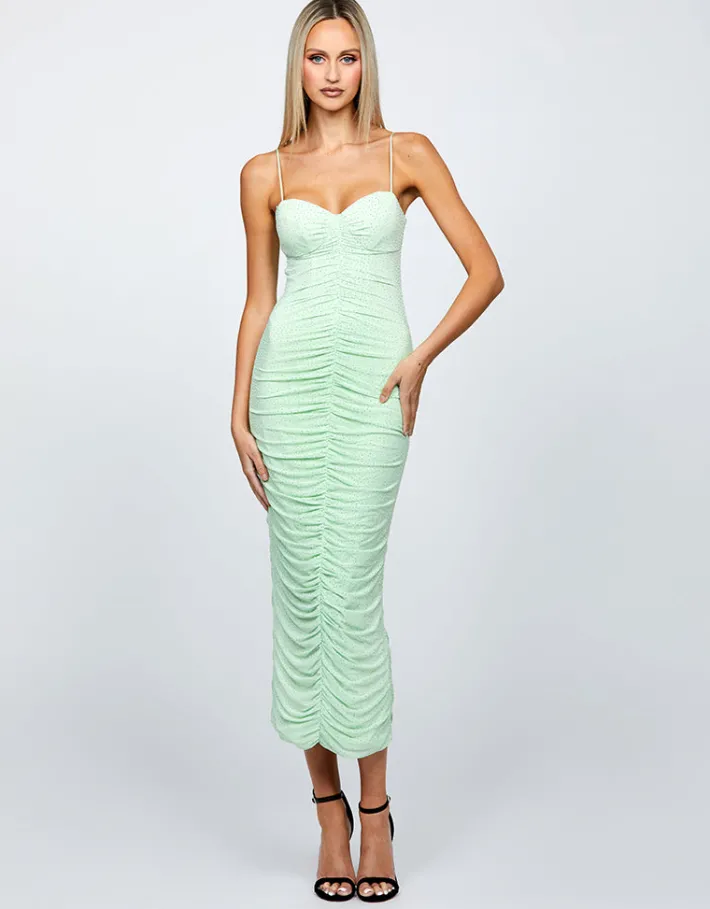 Midi Dresses<Bariano STARRY NIGHT SLEEVED MIDI BL66D02S MINT