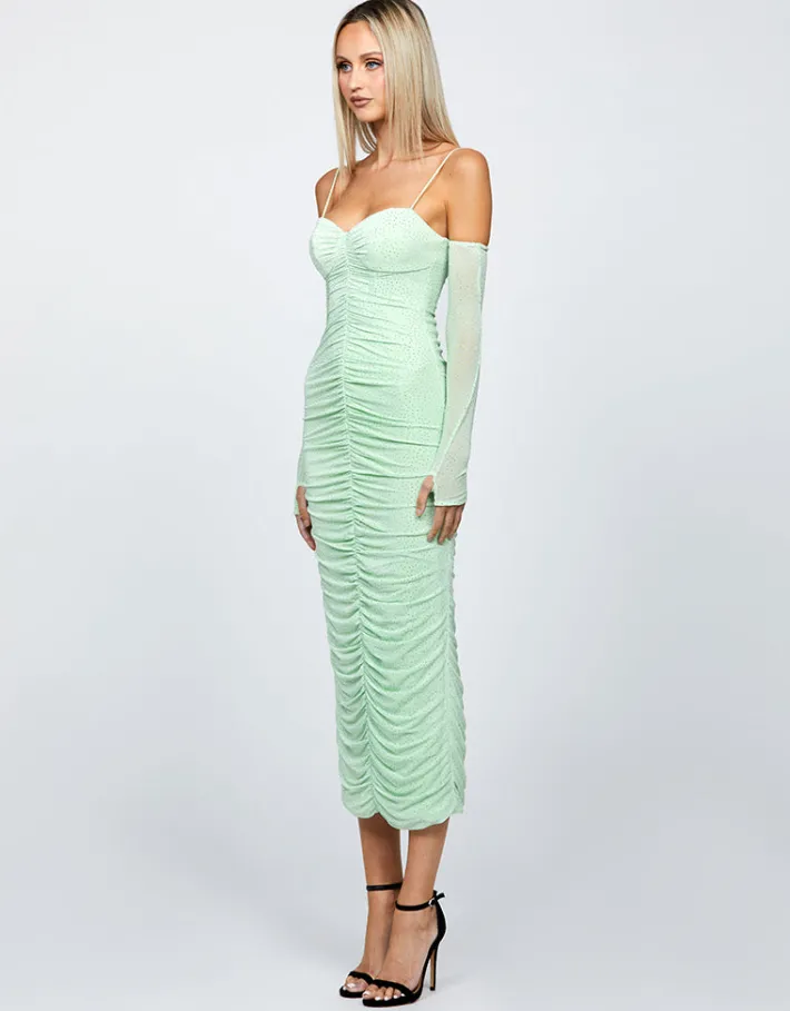 Midi Dresses<Bariano STARRY NIGHT SLEEVED MIDI BL66D02S MINT