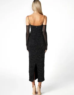 Long Sleeve Dresses | Midi Dresses<Bariano STARRY NIGHT SLEEVED MIDI BL66D02S BLACK/BLACK LINING