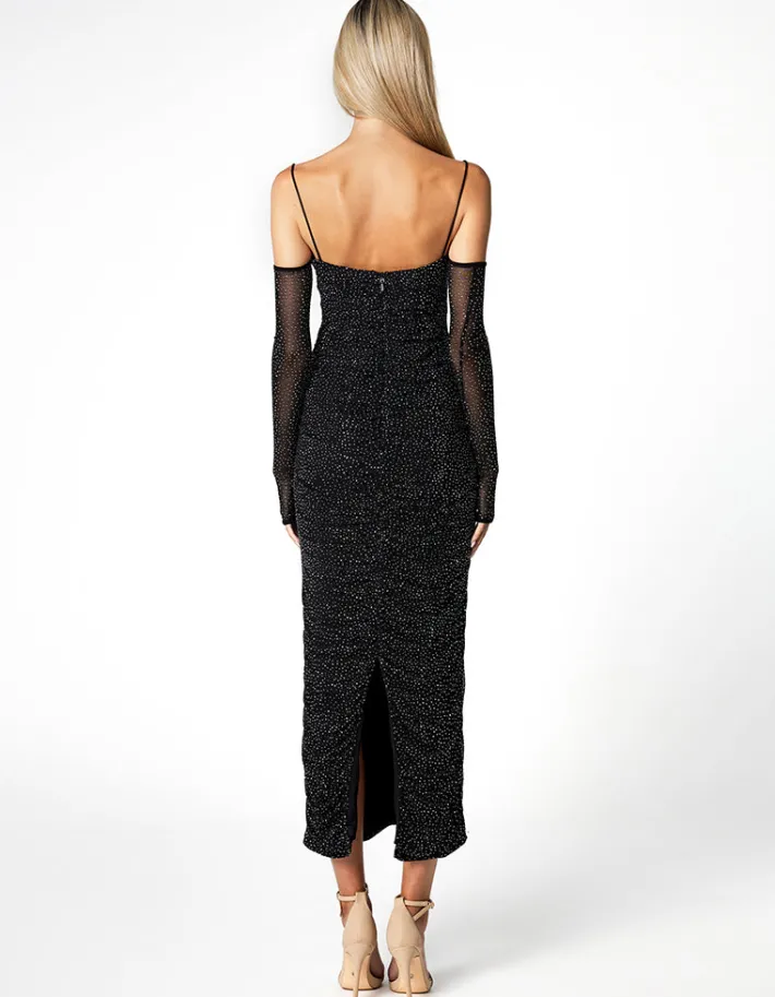 Long Sleeve Dresses | Midi Dresses<Bariano STARRY NIGHT SLEEVED MIDI BL66D02S BLACK/BLACK LINING