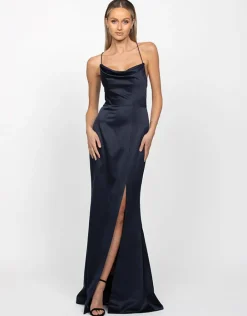 Gowns / Ballgowns | All Dresses<Bariano STEPHANIE COWL DRAPED SATIN GOWN B34D15L
