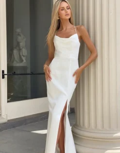Gowns / Ballgowns | All Dresses<Bariano STEPHANIE COWL DRAPED SATIN GOWN B34D15L
