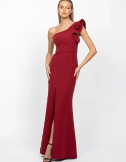 Gowns / Ballgowns | All Dresses<Bariano SUE FRILL SHOULDER GOWN BB33D31LW