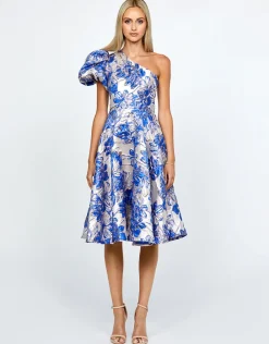Midi Dresses | All Dresses<Bariano TALIA ONE SHOULDER DRESS BL67D03S BLUE