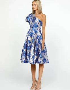 Midi Dresses | All Dresses<Bariano TALIA ONE SHOULDER DRESS BL67D03S BLUE