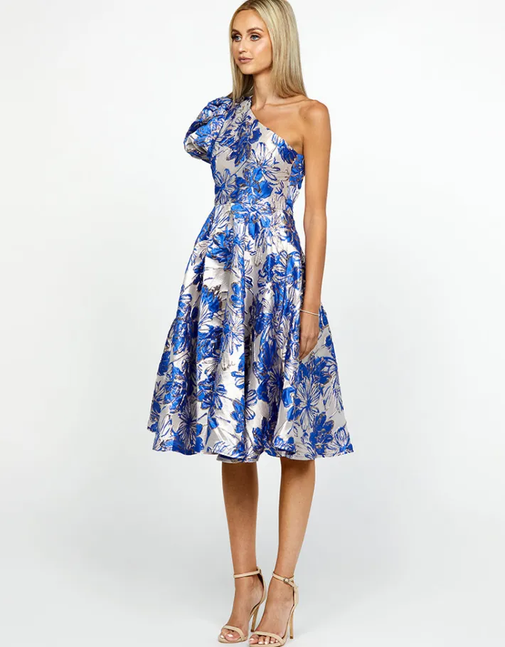Midi Dresses | All Dresses<Bariano TALIA ONE SHOULDER DRESS BL67D03S BLUE