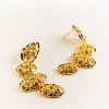Jewellery<Bariano TALIA TEXTURED DROP EARRINGS GOLD