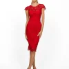 Midi Dresses | All Dresses<Bariano TAMARA CAP SLEEVE FITTED MIDI BL55D11S