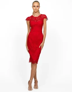 Midi Dresses | All Dresses<Bariano TAMARA CAP SLEEVE FITTED MIDI BL55D11S