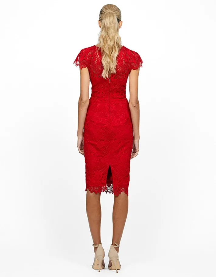 Midi Dresses | All Dresses<Bariano TAMARA CAP SLEEVE FITTED MIDI BL55D11S
