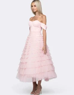 Formal / Prom Dresses | Midi Dresses<Bariano THEODORA OFF SHOULDER TEA LENGTH MIDI B64D16S