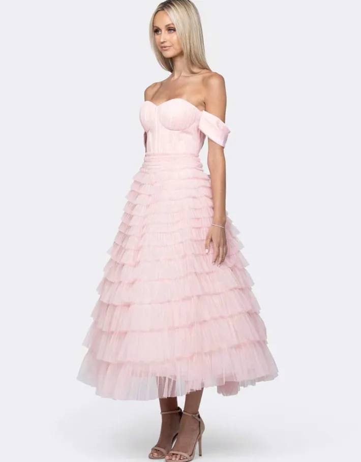 Formal / Prom Dresses | Midi Dresses<Bariano THEODORA OFF SHOULDER TEA LENGTH MIDI B64D16S