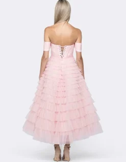Formal / Prom Dresses | Midi Dresses<Bariano THEODORA OFF SHOULDER TEA LENGTH MIDI B64D16S