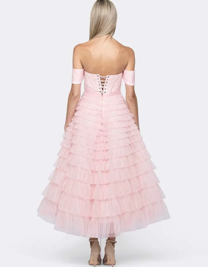 Formal / Prom Dresses | Midi Dresses<Bariano THEODORA OFF SHOULDER TEA LENGTH MIDI B64D16S