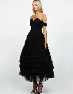 Formal / Prom Dresses | Midi Dresses<Bariano THEODORA OFF SHOULDER TEA LENGTH MIDI B64D16S