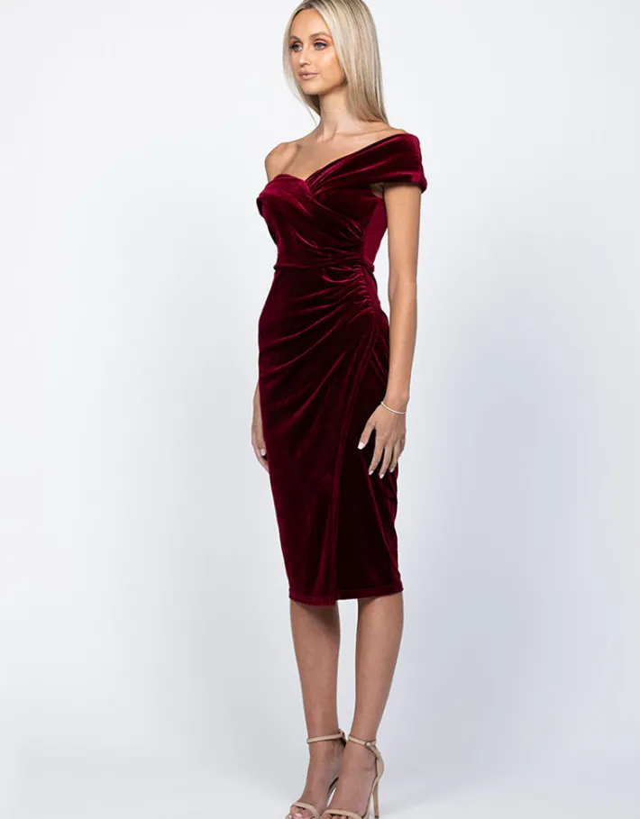 Midi Dresses | All Dresses<Bariano TILLY VELVET MIDI BL55D03S