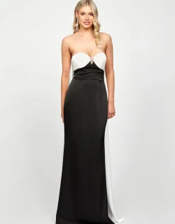 Formal / Prom Dresses | Maxi Dresses<Bariano TONAIYA DRAPED GOWN B73D20L BLACK/WHITE