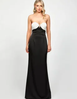 Formal / Prom Dresses | Maxi Dresses<Bariano TONAIYA DRAPED GOWN B73D20L BLACK/WHITE