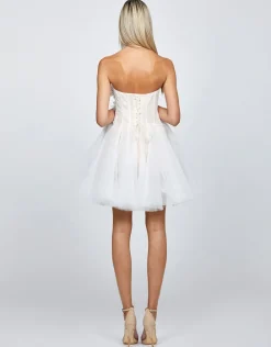 Mini Dresses | All Dresses<Bariano VANESSA APPLIQUED CORSET MINI B71D25S WHITE/NUDE