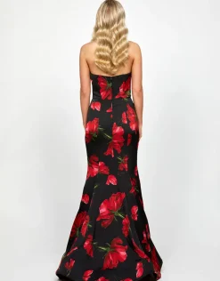 Maxi Dresses | All Dresses<Bariano VANIA FISHTAIL GOWN B73D30L BLACK/RED